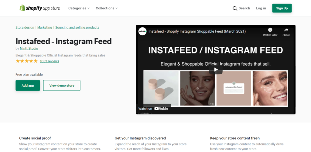Instafeed product page.