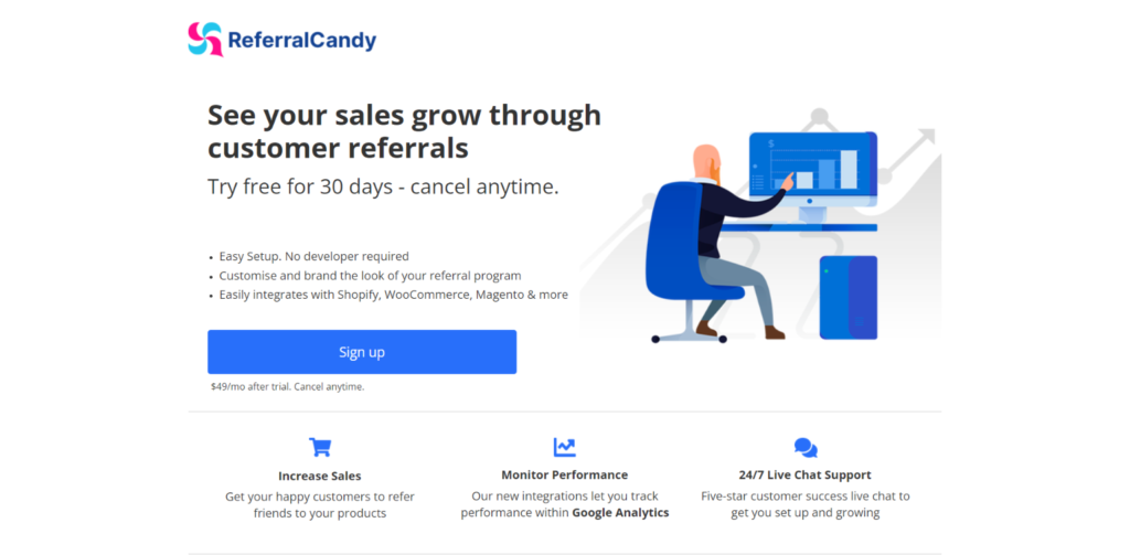 ReferralCandy product page.