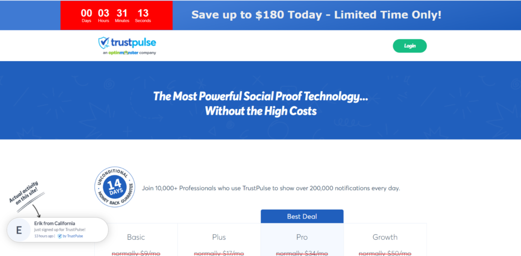 TrustPulse product page.