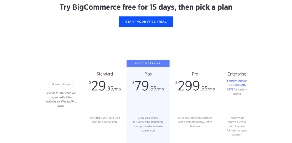 BigCommerce pricing.