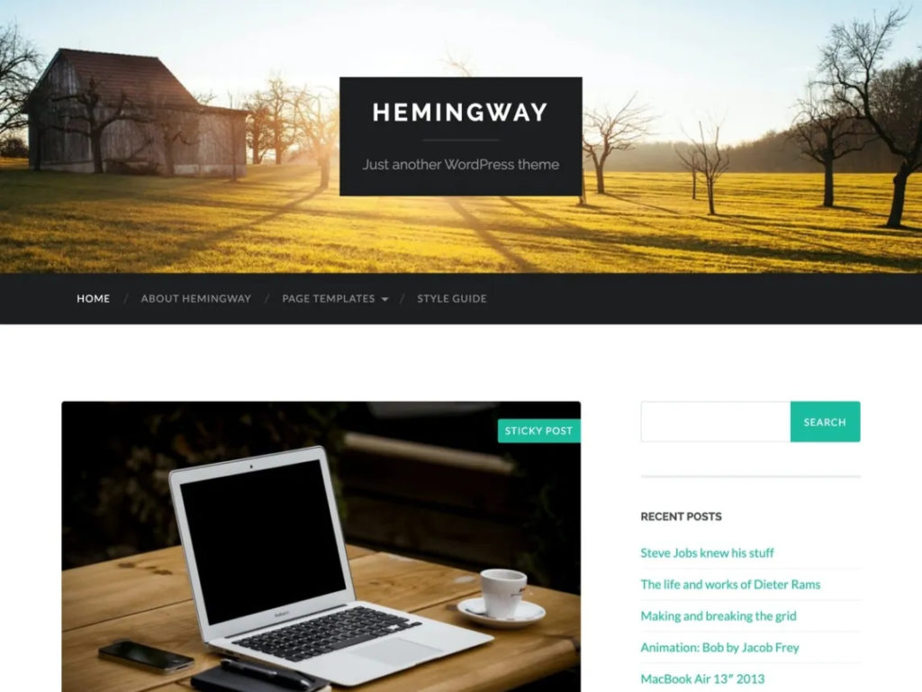 Hemingway - WordPress theme