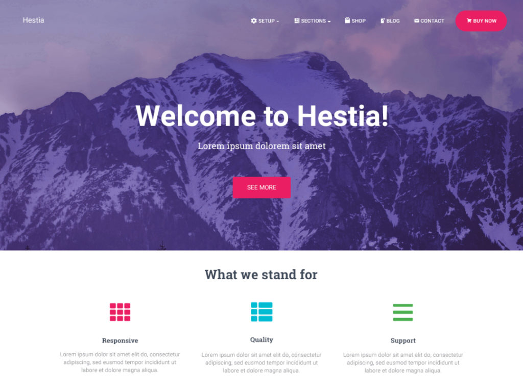 Hestia - WordPress theme