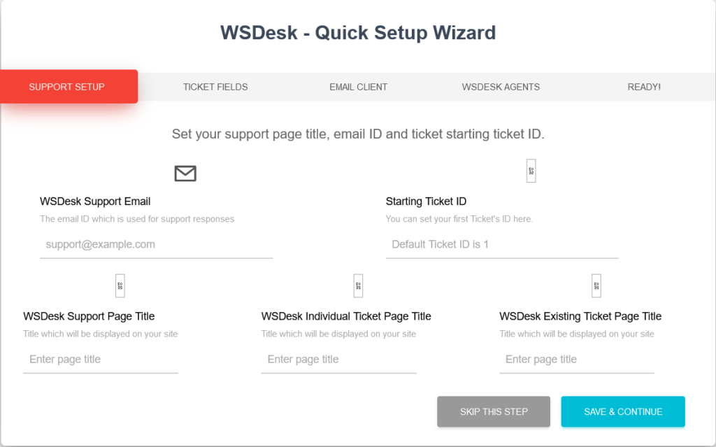 WSDesk Quick Setup Wizard