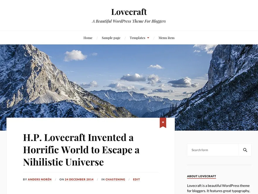 Lovecraft - WordPress theme