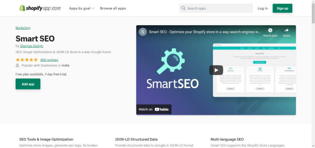 Smart SEO product page