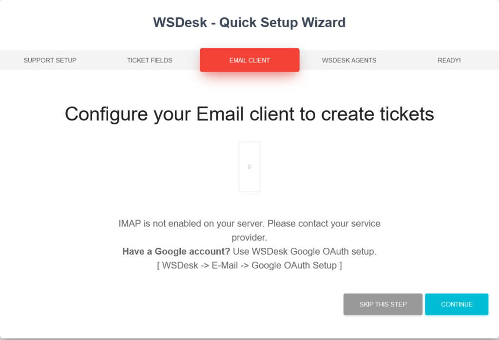 WSDesk Email Client Configuration