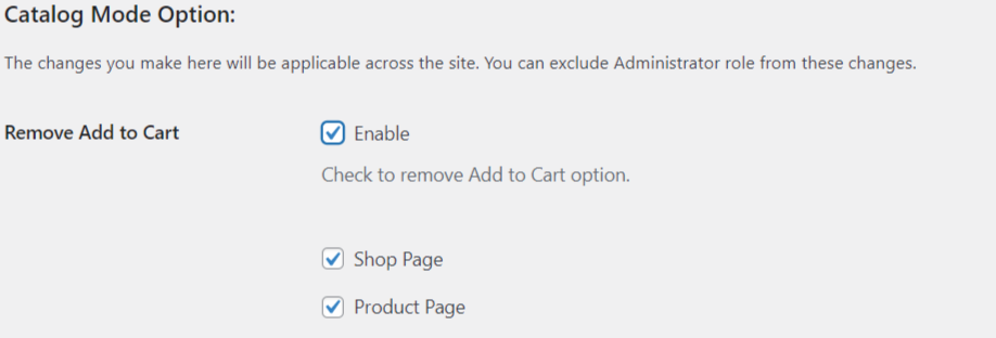 Enable remove add to cart on shop and product page