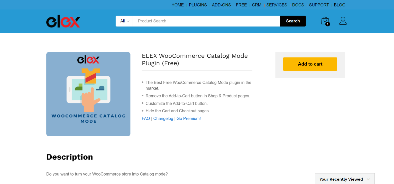ELEX WooCommerce Catalog Mode plugin