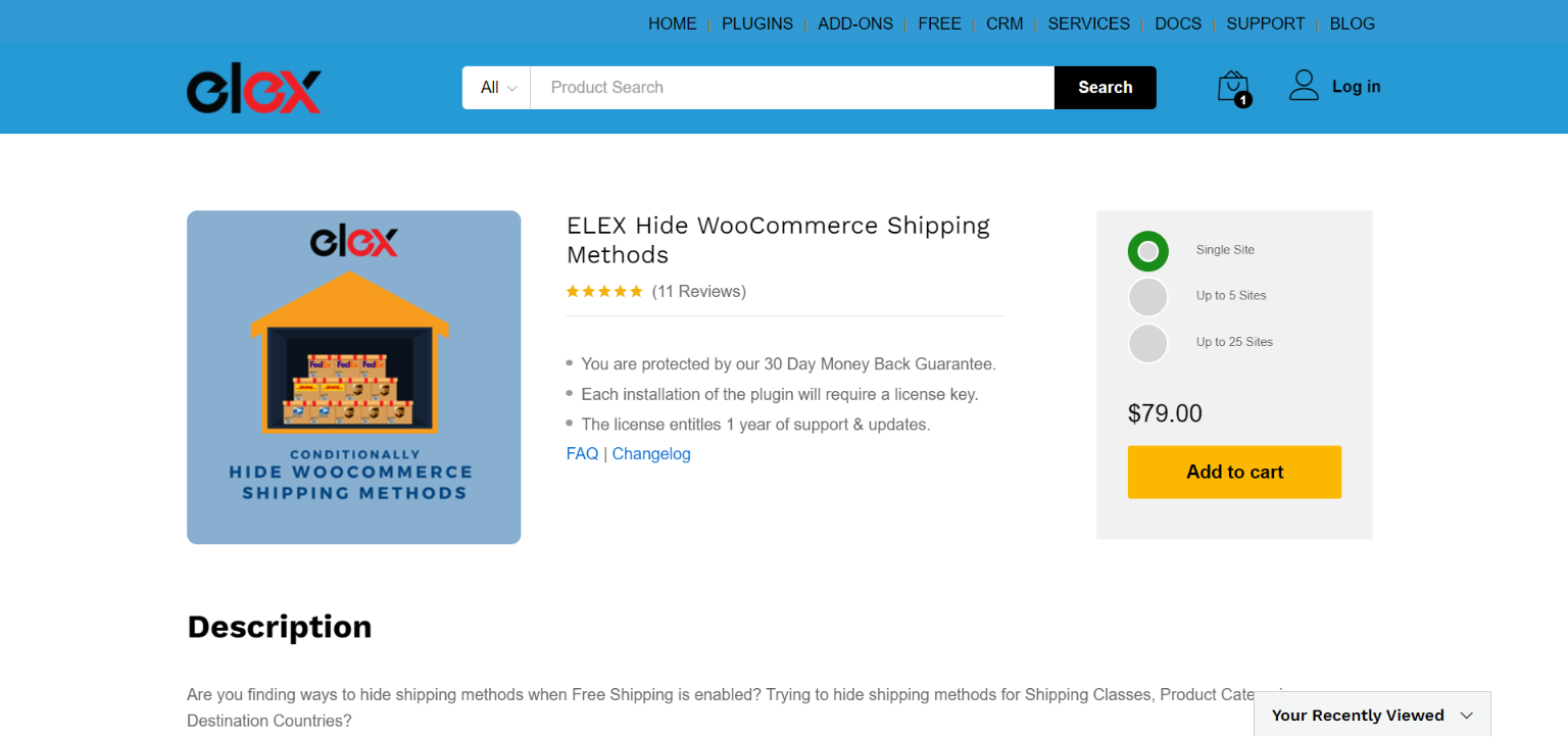 ELEX Hide WooCommerce Shipping Methods 
