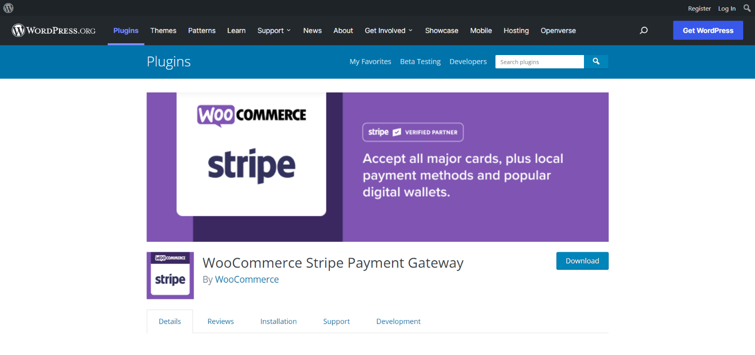 Stripe for WooCommerce plugin