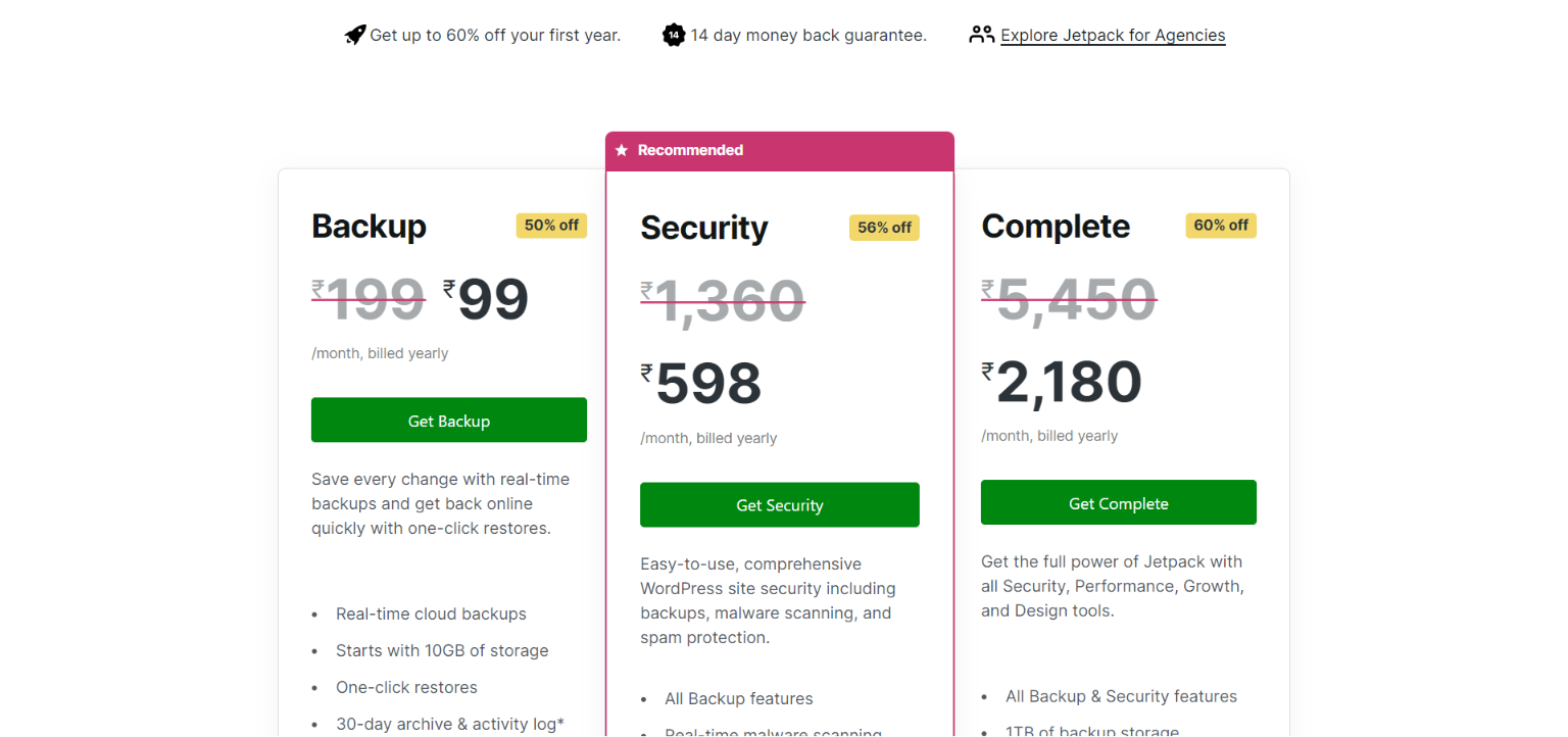 JetPack plugin pricing