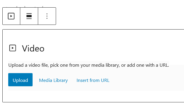 Add to library or upload video to wordpress post
