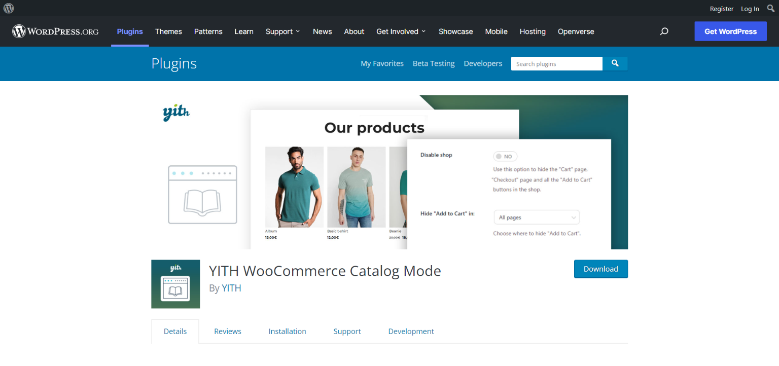 YITH WooCommerce Catalog Mode plugin