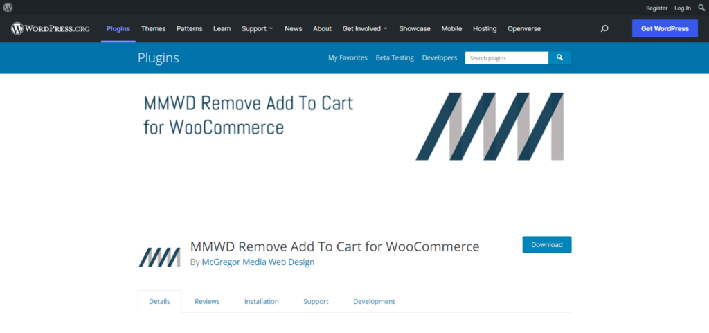 MMWD Remove Add To Cart for WooCommerce plugin