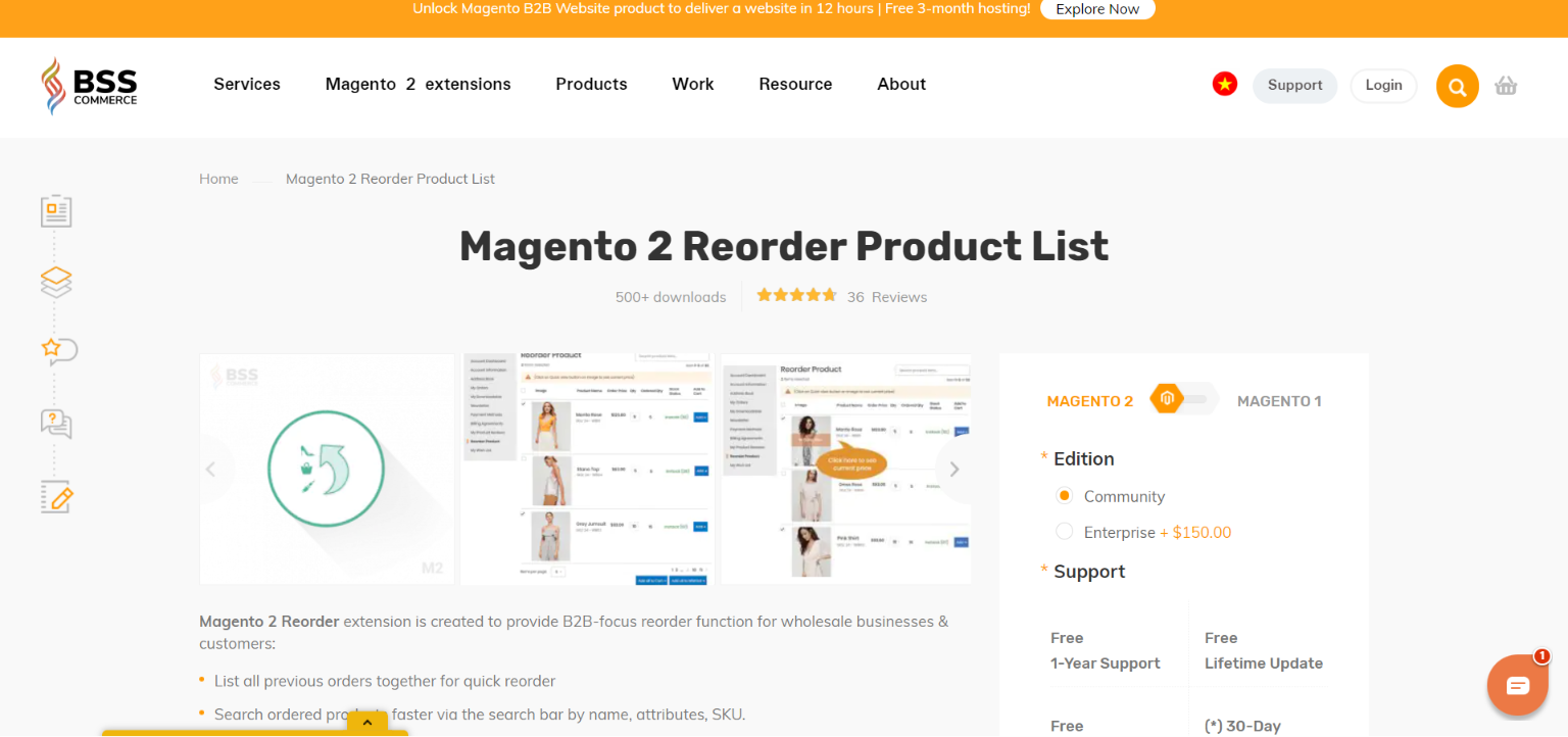 Magento 2 Reorder Product List Extension