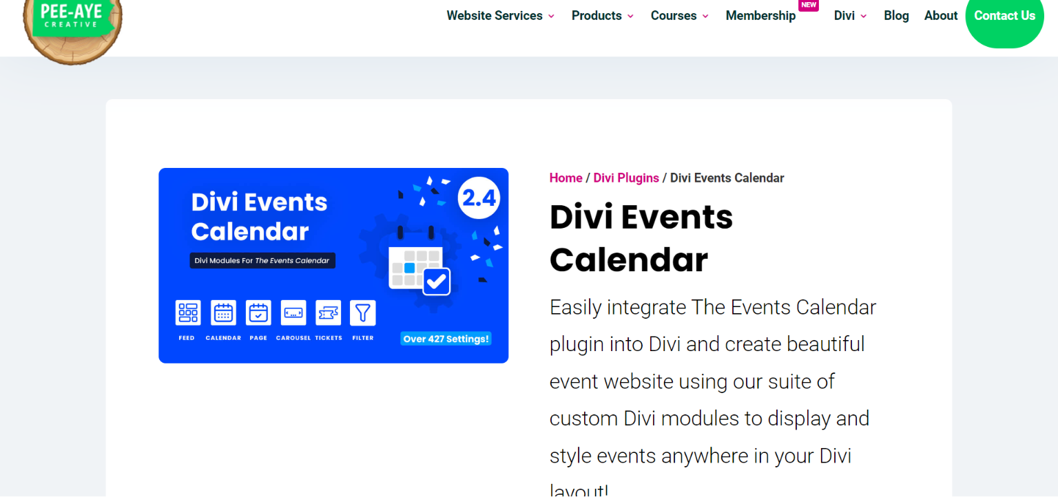 Divi Events Calendar Module Plugin 
