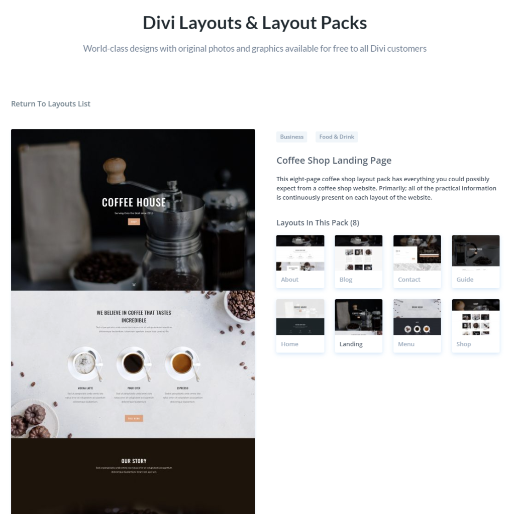 Divi Layouts and Layout Packs - Elementor Template Kits