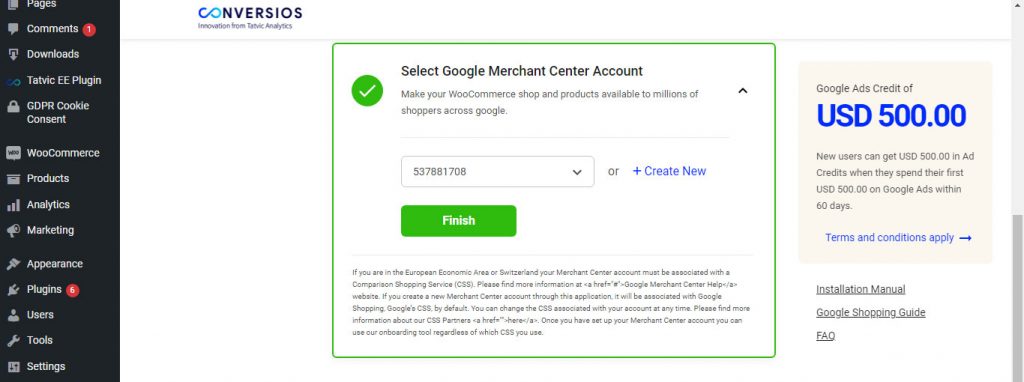 Create or Connect your Google Merchant Center Account | Conversios