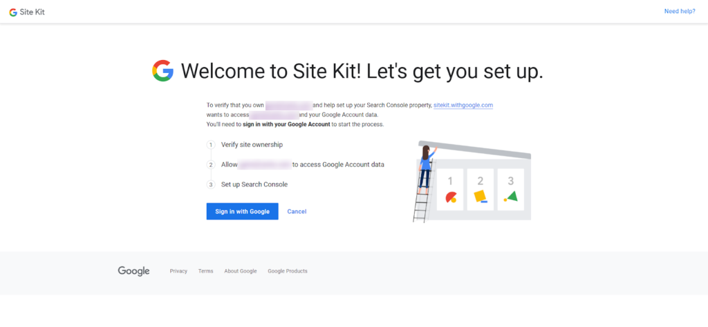 Google Site Kit set up