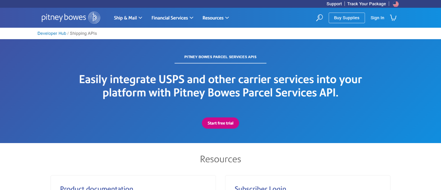 Pitney Bowes API