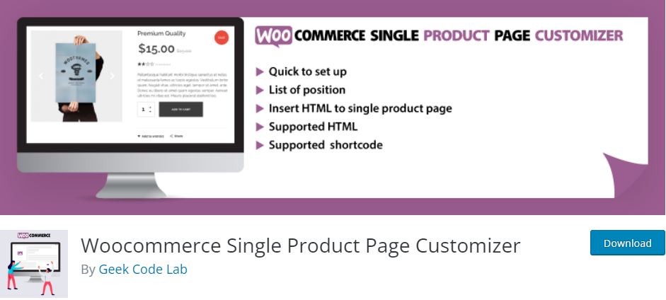 WooCommerce Single Product Page Plugin