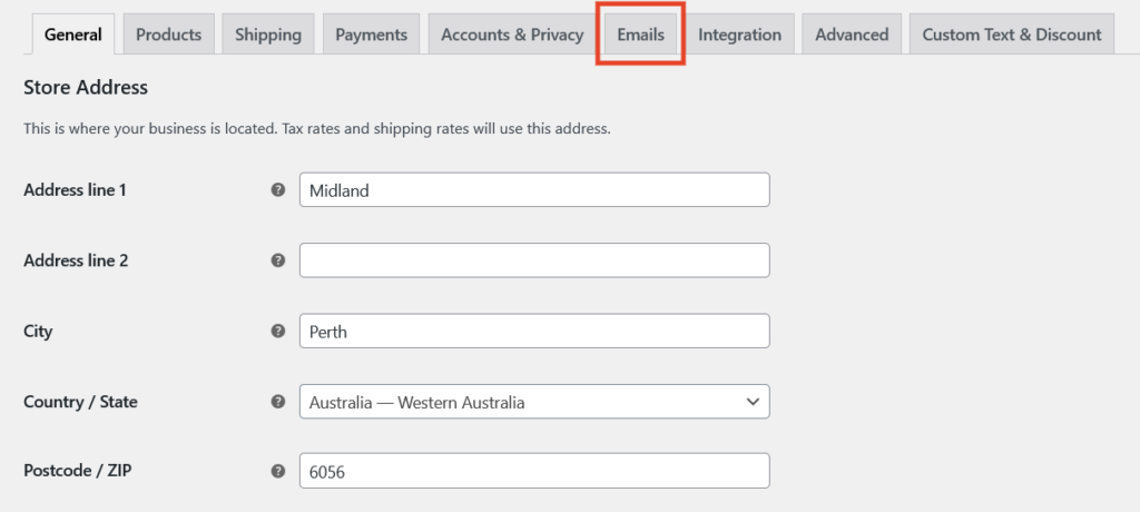 Email Settings - WooCommerce