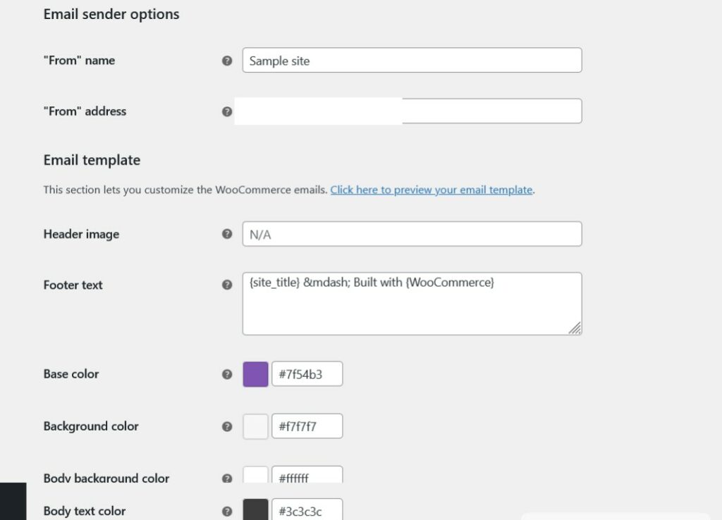 Email Sender Options - WooCommerce Email Settings