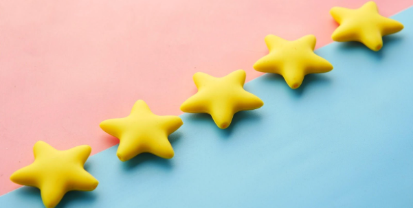 Stars on a pink and blue background