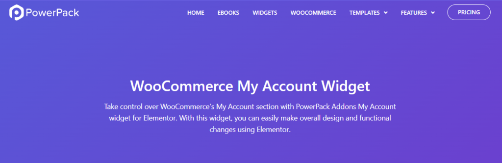 PowerPack WooCommerce My Account Widget