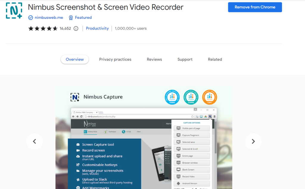 Nimbus Screenshot and Screen Video Recorder for Google Chrome