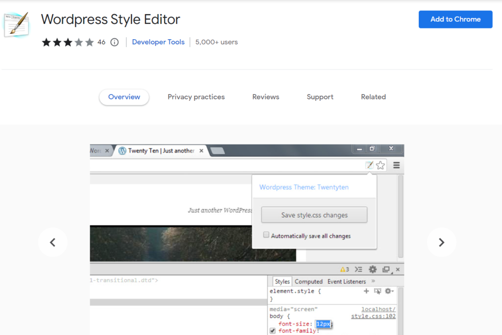 WordPress Style Editor for Google Chrome