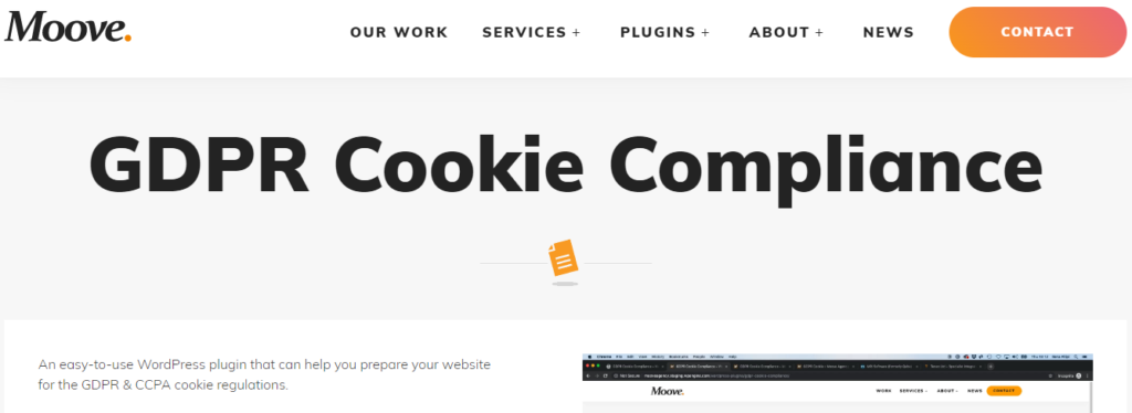 GDPR Cookie Compliance homepage