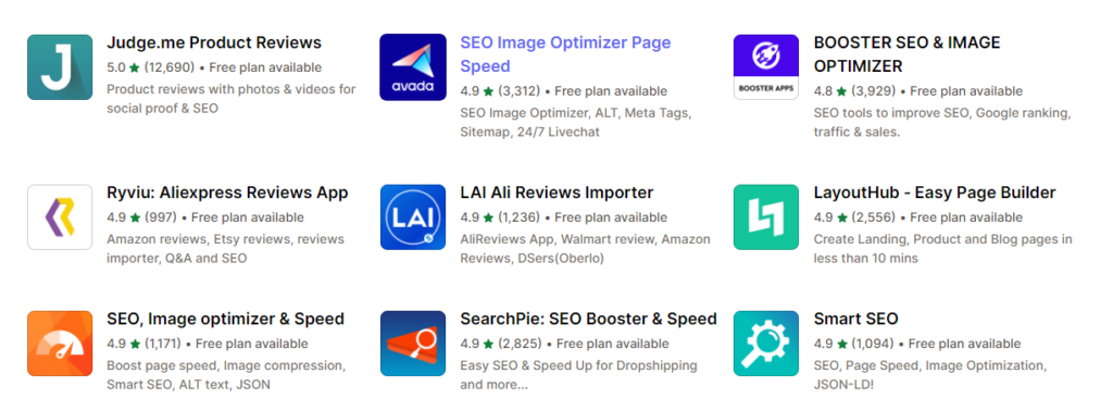 Shopify SEO Apps