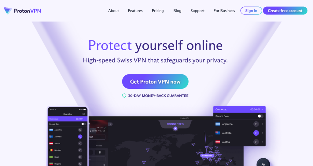 Proton VPN for online privacy