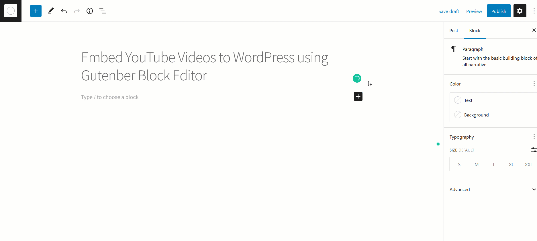 Embed YouTube Videos to WordPress using Gutenberg Block Editor