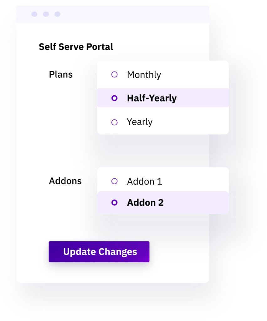 Self service portal for subscription models
