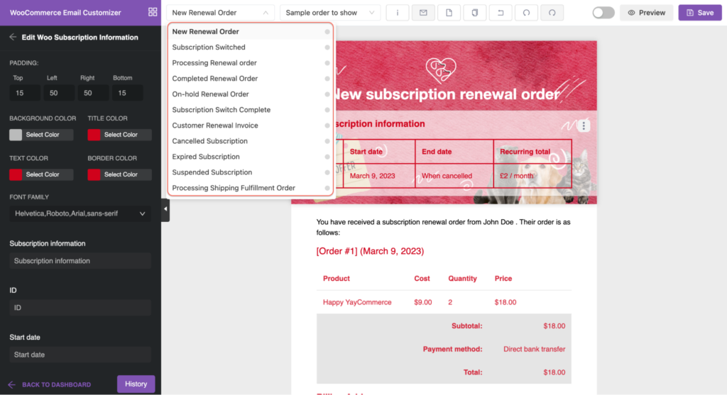 WooCommerce Subscription Email Templates