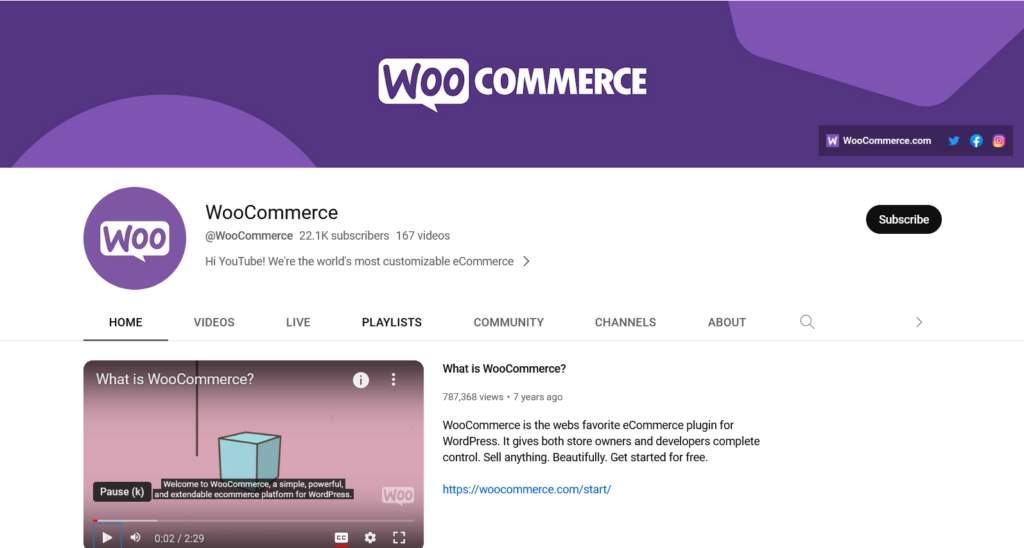 Useful YouTube Channels for WooCommerce Store Owners - Official WooCommerce YouTube Channel
