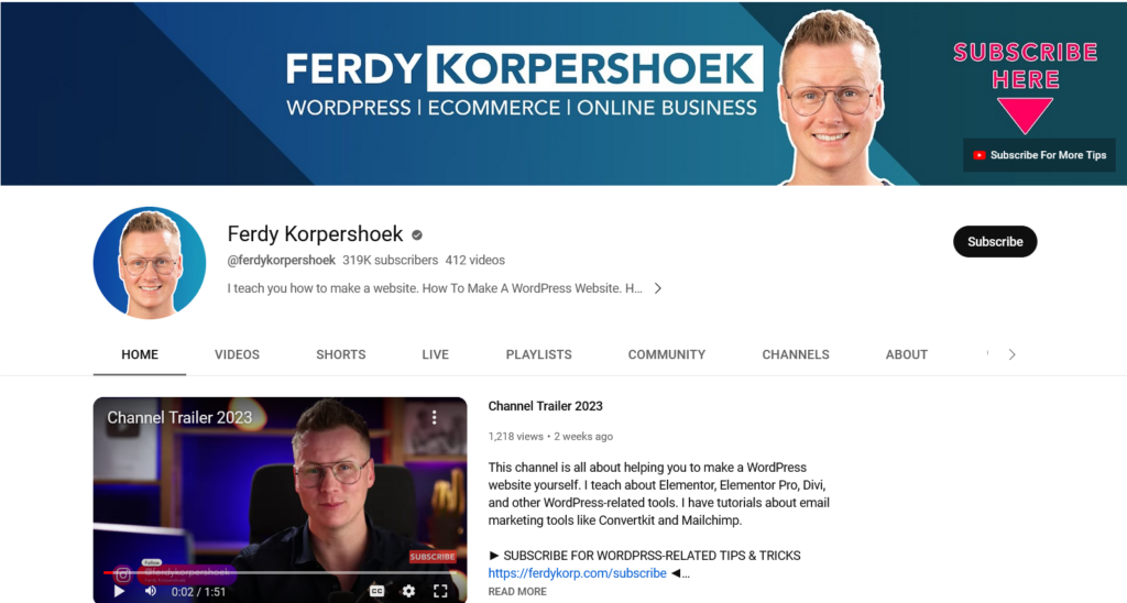 Useful YouTube Channels for WooCommerce Store Owners - Ferdy Korpershoek