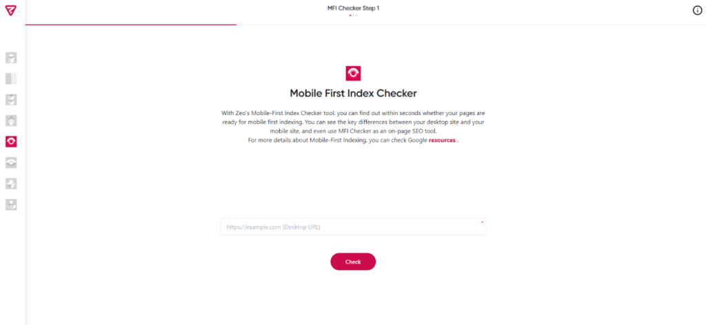 Mobile first index checker