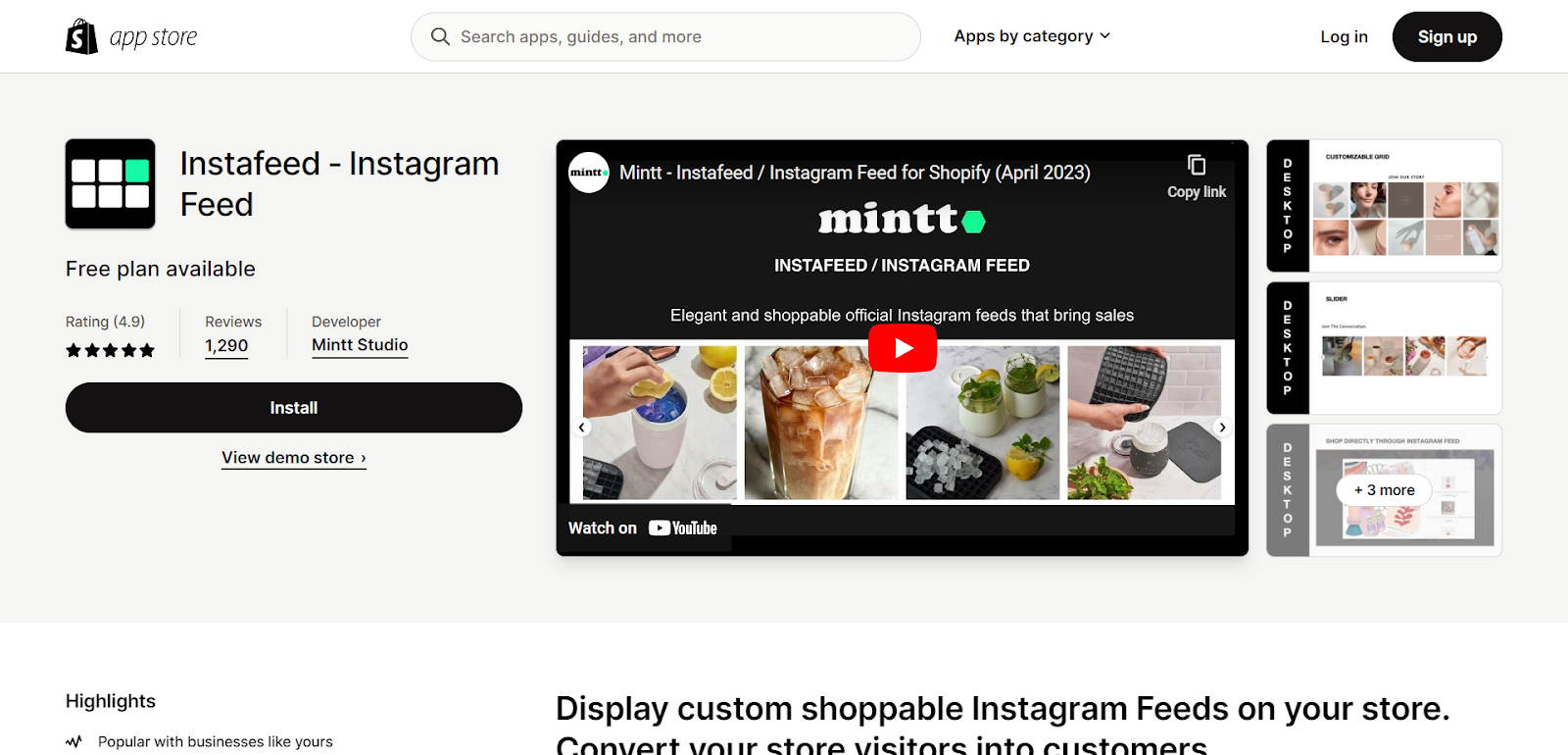 Instafeed: Instagram Feed plugin by Mintt Studio