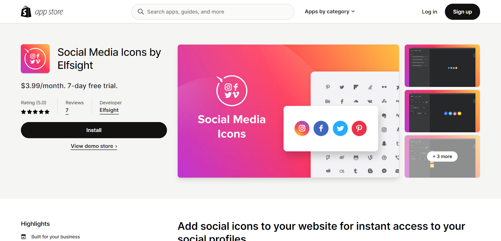 Social Media Icons plugin by Elfsight
