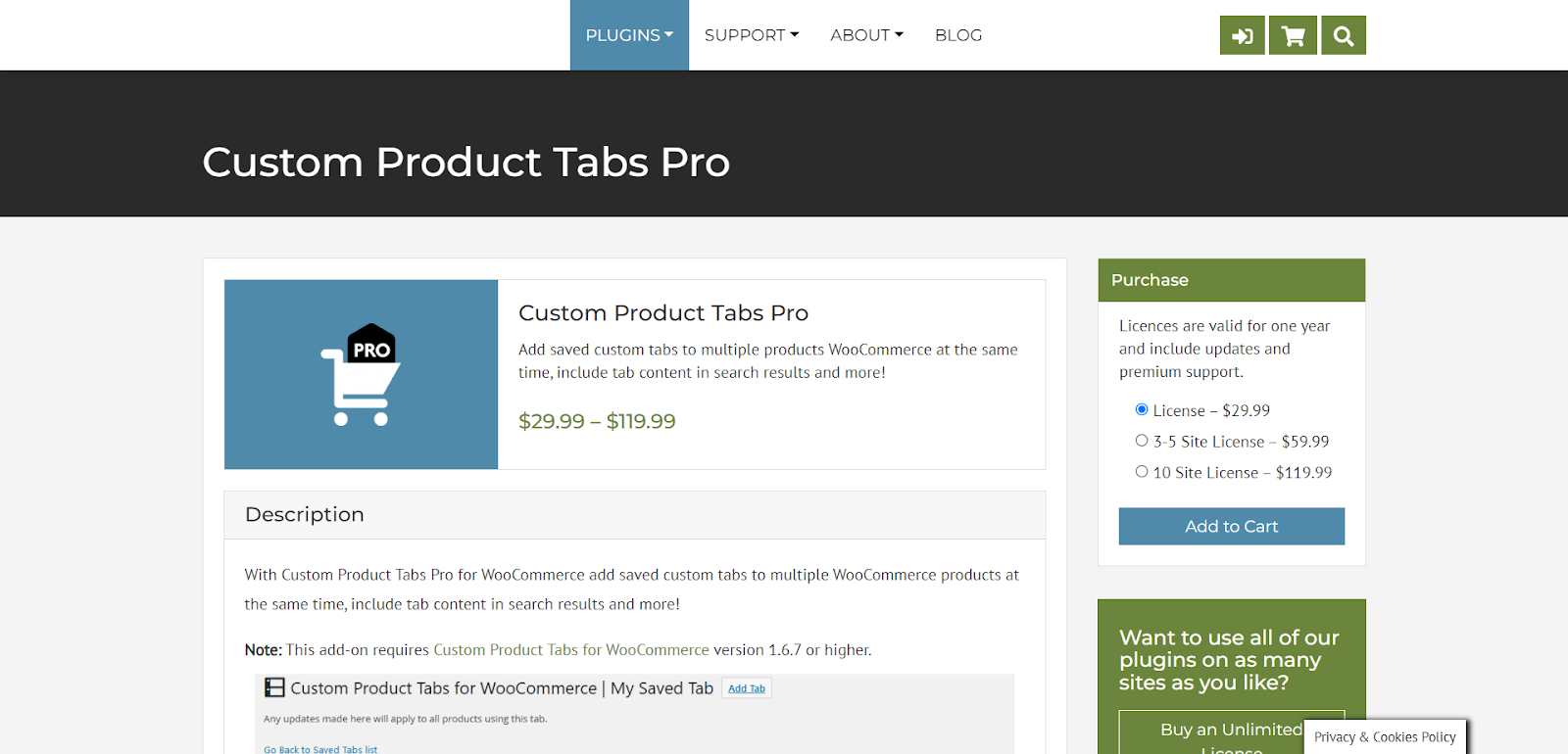 Custom Product Tabs Pro