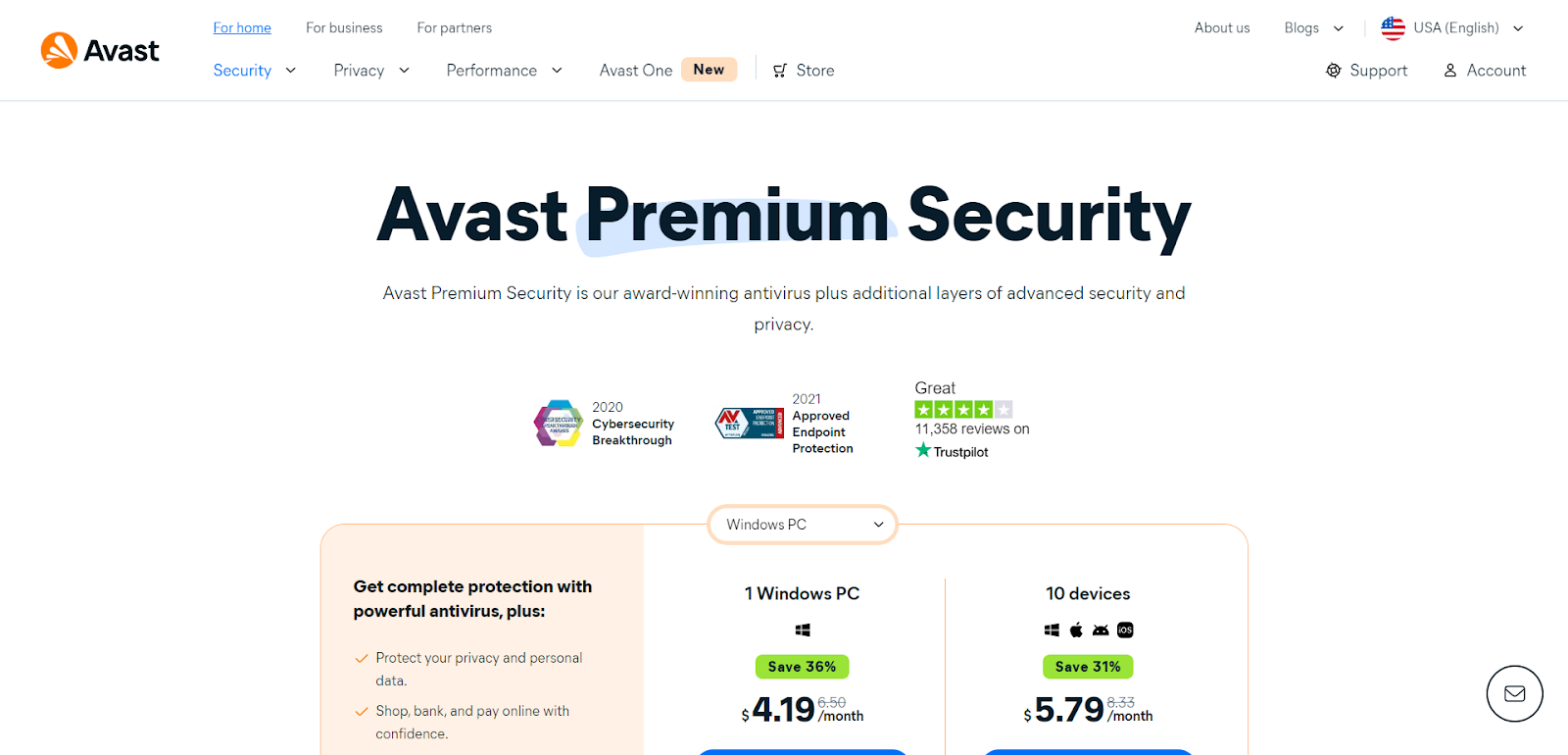 Avast Premium Security antivirus