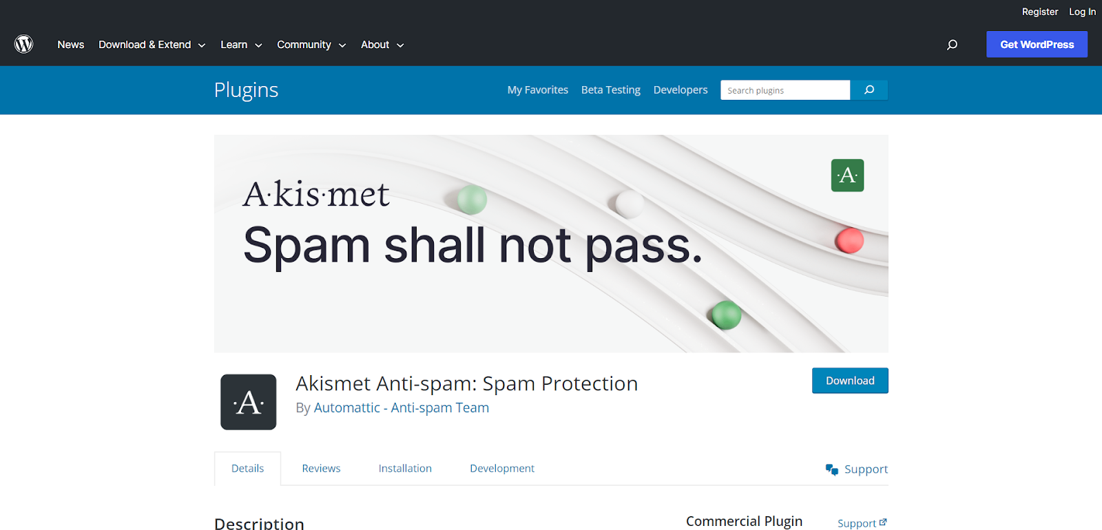 Akismet Anti-Spam plugin