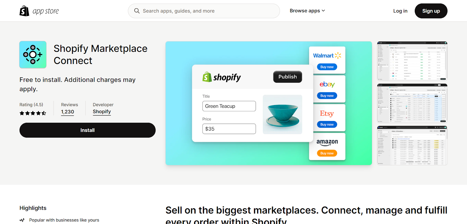 Shopify Marketplace Connect plugin