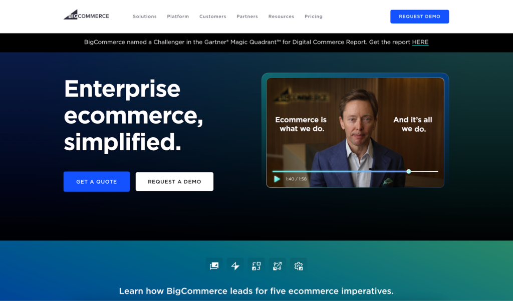 BigCommerce homepage