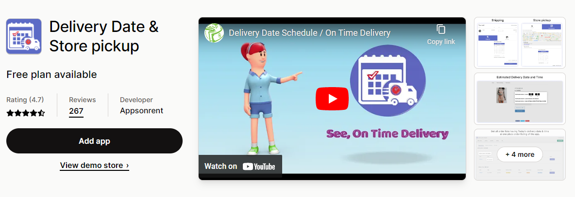 Delivery Date and Store Picker/On Time Delivery