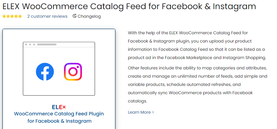 ELEX WooCommerce Catalog Feed for Facebook and Instagram 