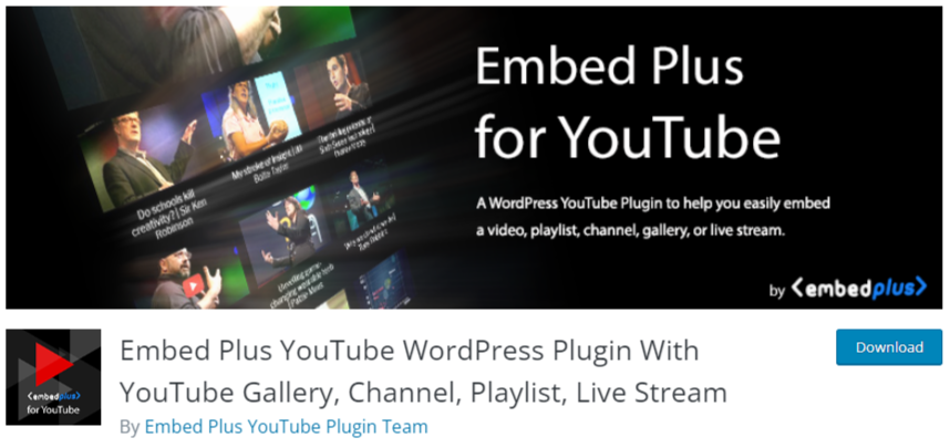 Embed Plus Plugin for YouTube